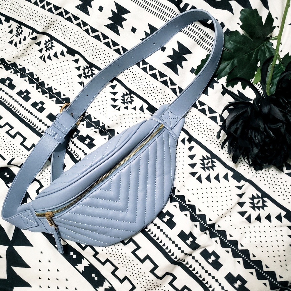 Baby blue fancy fanny pack belt